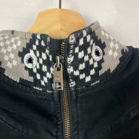 Lululemon Black & White Knit Fair Isle Printed Scuba Full Zip Athletic Jacket 6 - Picture 5 of 8